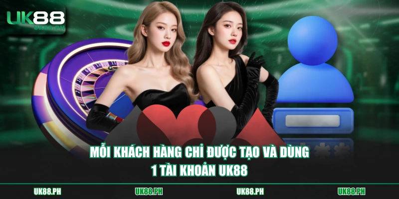 Mỗi khách hàng chỉ được tạo và dùng 1 tài khoản UK88